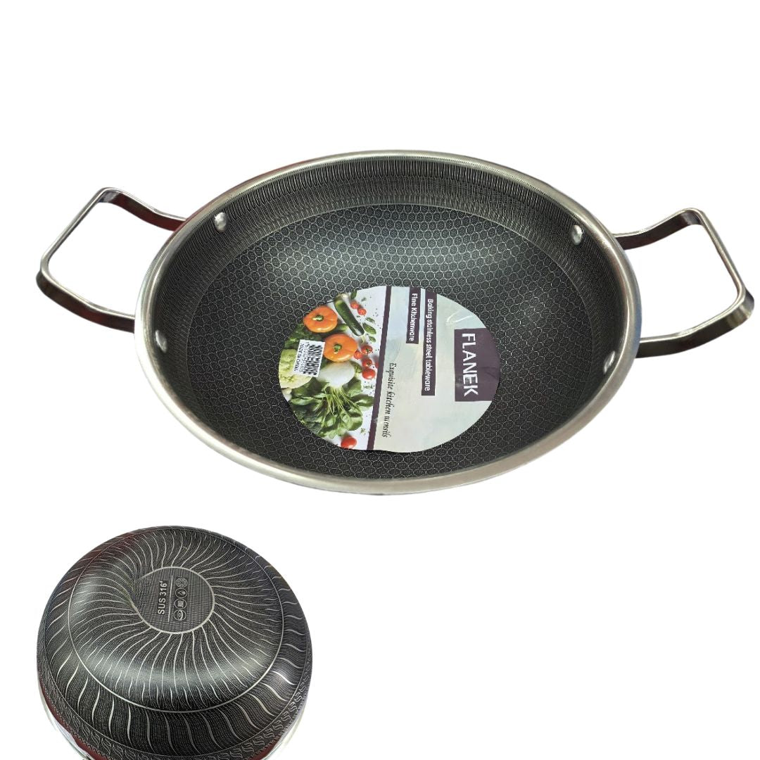 HONEYCOMB WOK WITH TWO HANDLES