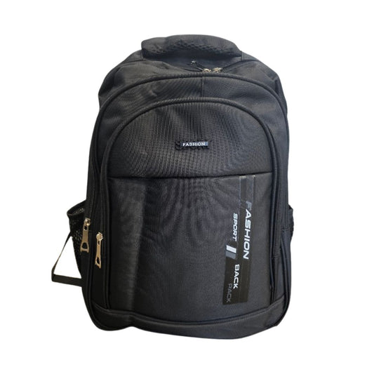 Black Multi-Compartment Laptop Backpack Fashion Sport