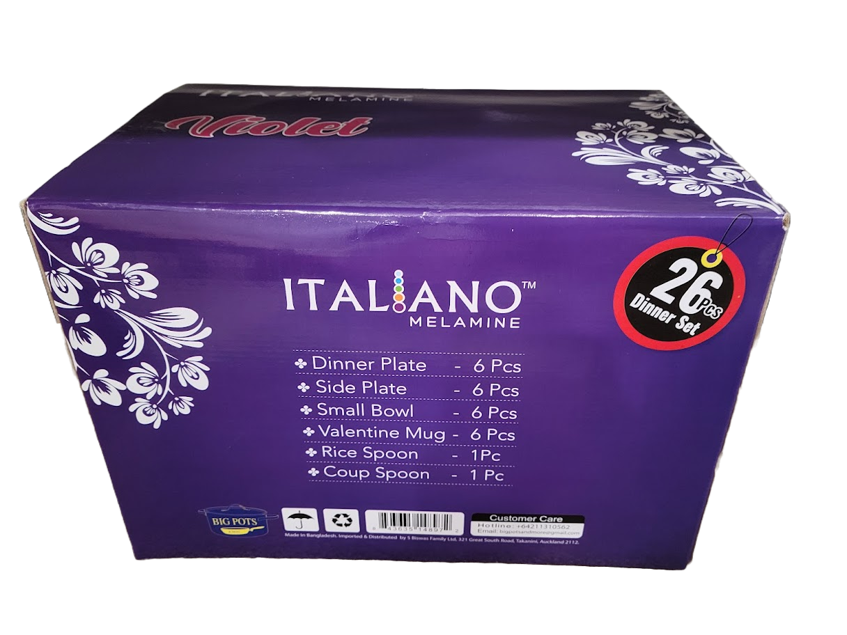 26pc Violet Dinner Set