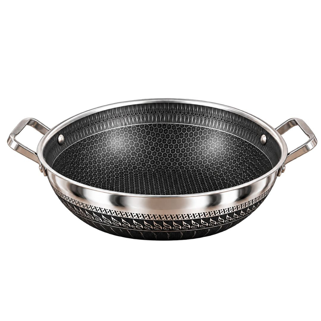 HONEYCOMB WOK WITH TWO HANDLES