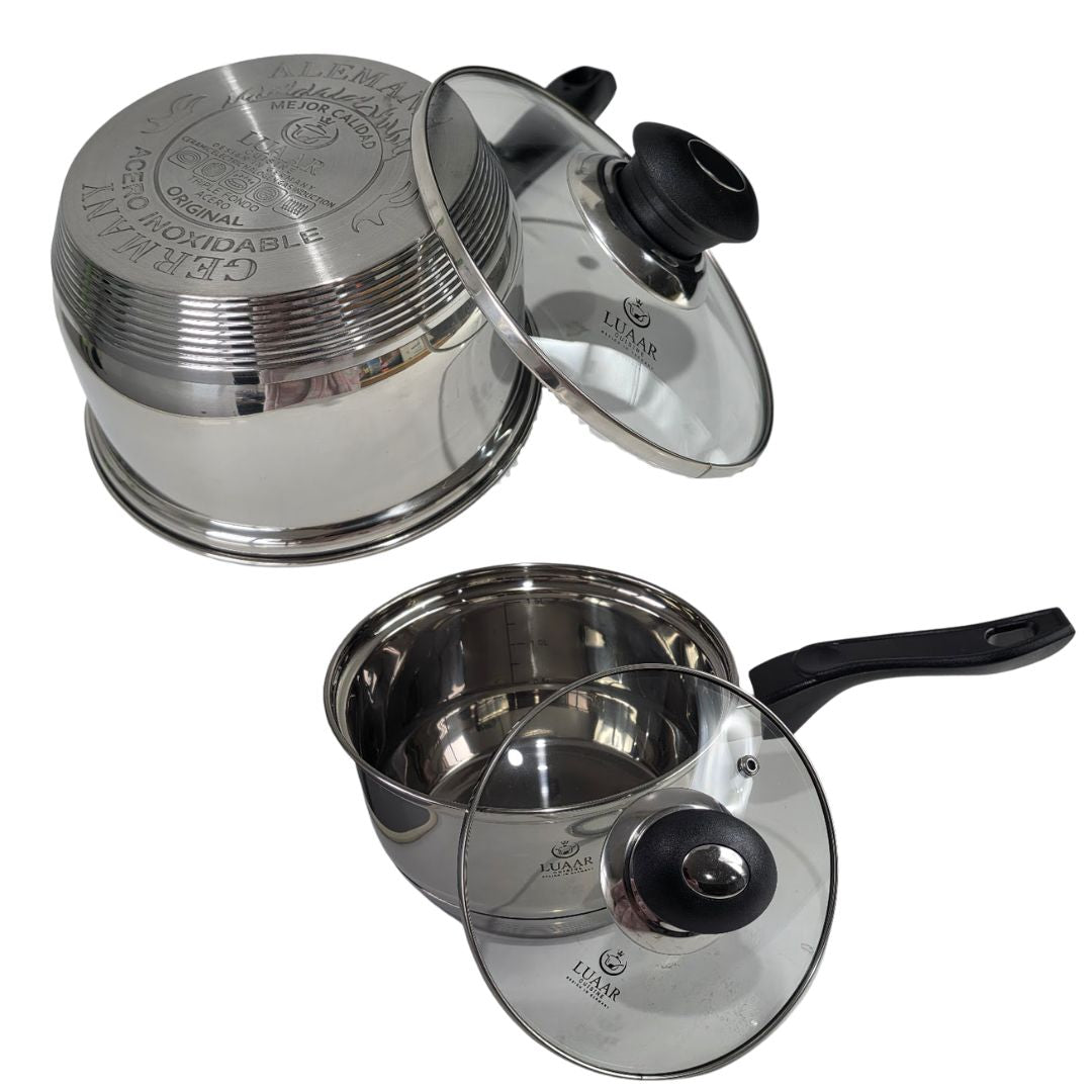 Stainless Steel Saucepan with Glass Lid