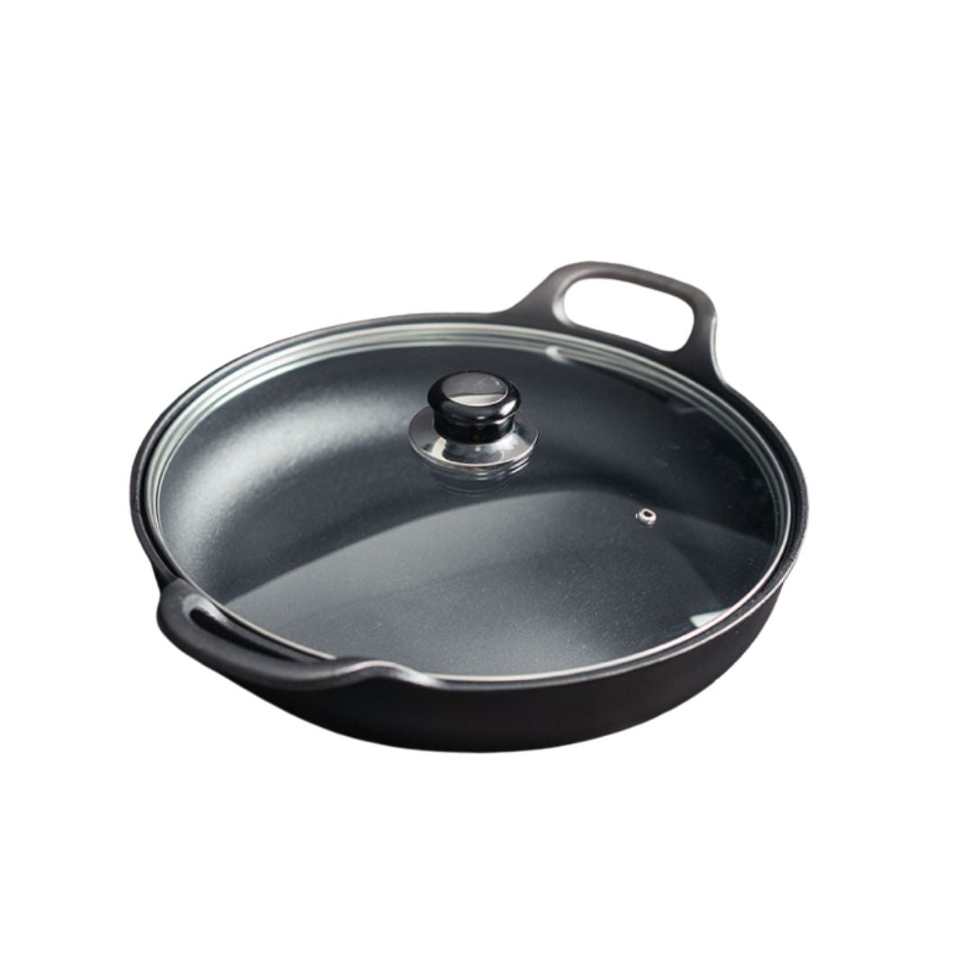 Cast Iron Skillet with Glass Lid