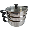 3-Layer Stainless Steel Steamer Pot (28cm)