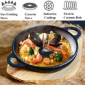 Round Cast Iron Sizzing Pan with Wooden Base