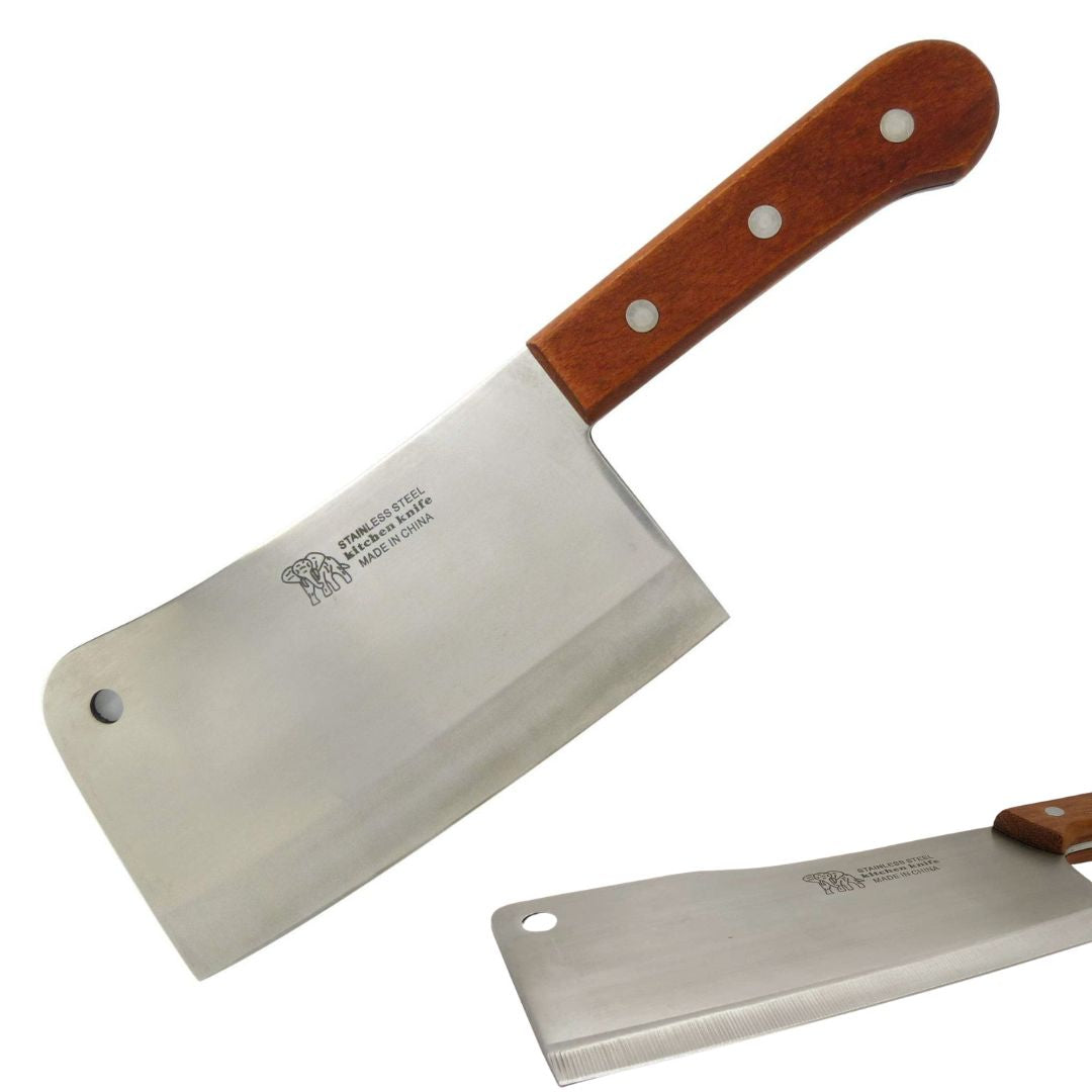 8" Stainless Steel Meat Cleaver/ Chopper with Wooden Handle